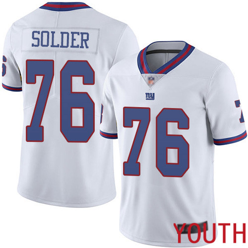Youth New York Giants #76 Nate Solder Limited White Rush Vapor Untouchable Football NFL Jersey->women nfl jersey->Women Jersey